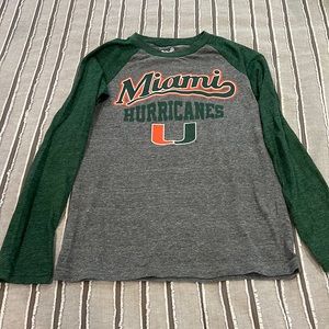 Boys size M (10-12) GEN 2 Long sleeve Miami Hurricanes shirt
